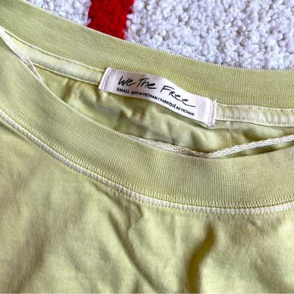 Free People Austin Washed Lime Green Long Sleeve Cropped Tee - Picture 9 of 13